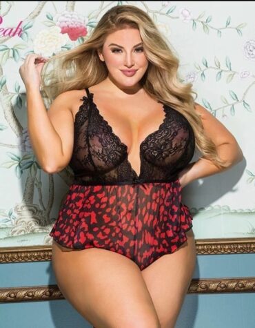 Oh Yeah! Plus Size Sleepwear Floral Print Lingerie V-Neck Nightwear M/L