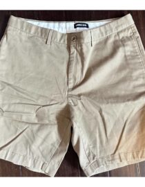 MENS LANDS END KHAKI SHORTS CLASSIC FIT 36