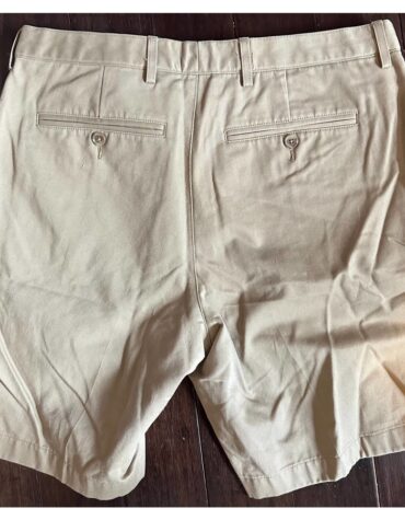 MENS LANDS END KHAKI SHORTS CLASSIC FIT 36