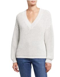 Brunello Cucinelli Wet Effect V-Neck Sweater LUX -$2000 Retail