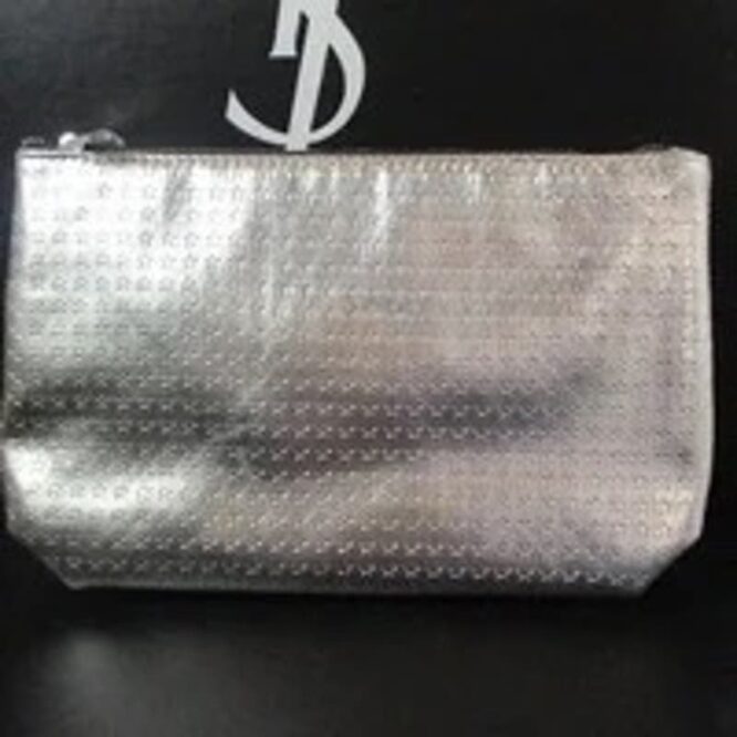 YSL YVES SAINT LAURENT BEAUTE SILVER ARGENT STARS MAKEUP/COSMETIC BAG/POUCH NEW