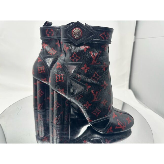 ♠️LIMITED EDITION ♠️ Louis Vuitton Monogram Infrarouge Ankle Boots 37 Black EUC