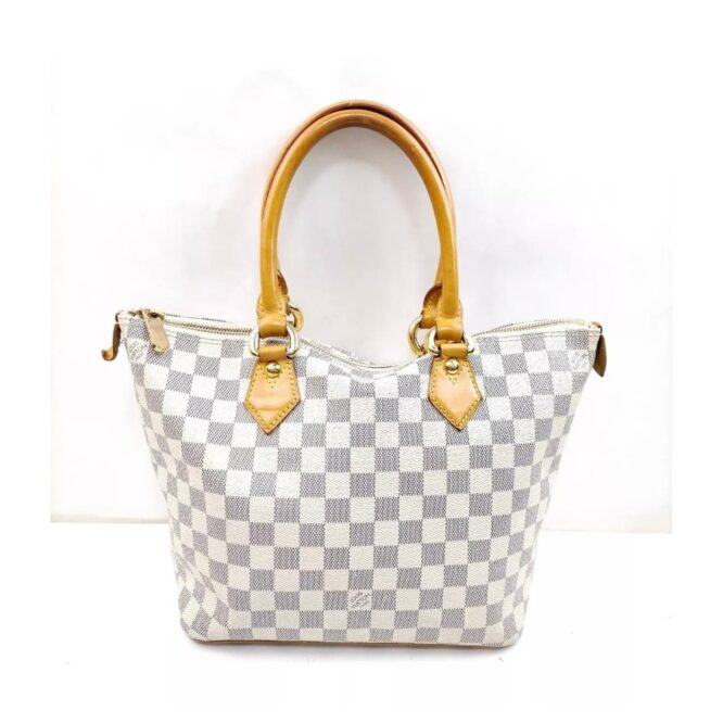 Louis Vuitton LV Hand Bag Saleya PM White Damier Azur EUC