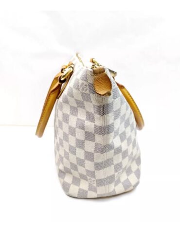 Louis Vuitton LV Hand Bag Saleya PM White Damier Azur EUC