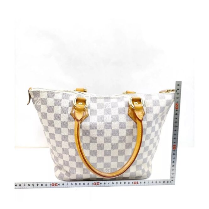 Louis Vuitton LV Hand Bag Saleya PM White Damier Azur EUC