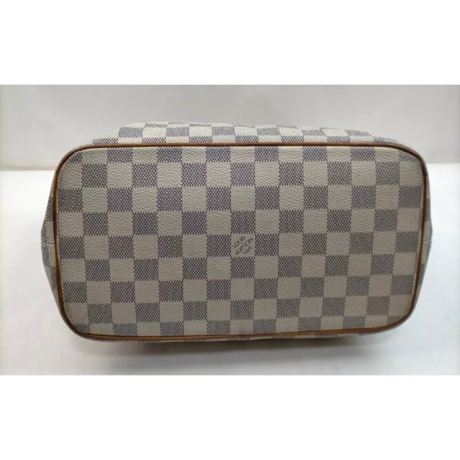 Louis Vuitton LV Hand Bag Saleya PM White Damier Azur EUC