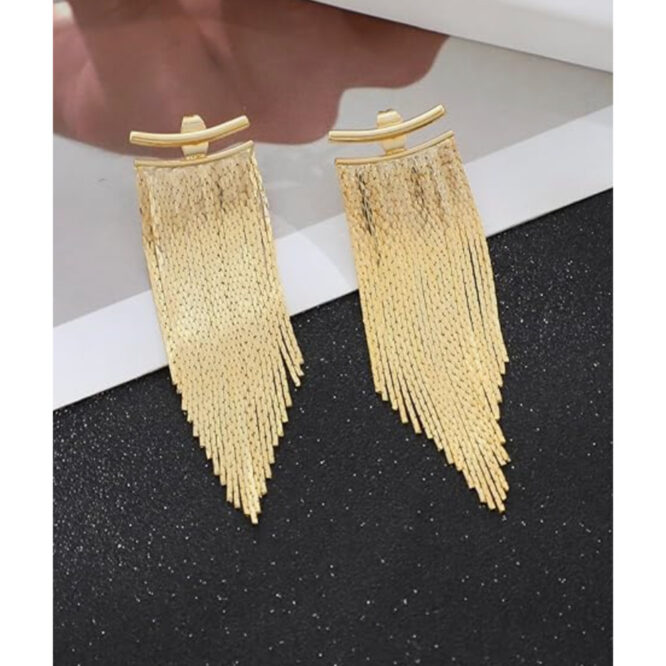 Tassel Dangle Earrings Women 925 Sterling Silver Sparkly Fringe Earrings W/Box