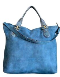 GUCCI Blue Nubuck Python Trim Large Two-Way Tote Bag PRISTINE