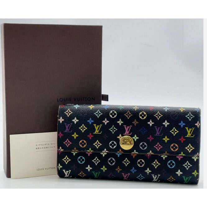 Auth Louis Vuitton Monogram Multi Color Noir Sarah M60273 W/Box EUC