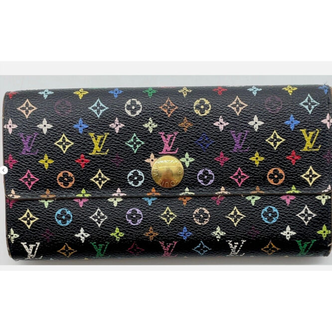 Auth Louis Vuitton Monogram Multi Color Noir Sarah M60273 W/Box EUC