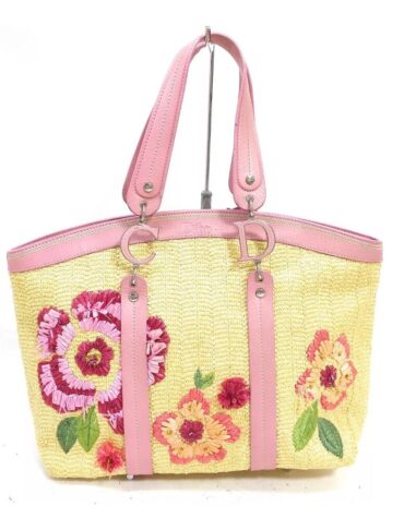 Dior Limited Edition Raffia Flowers Tote Bag Pristine