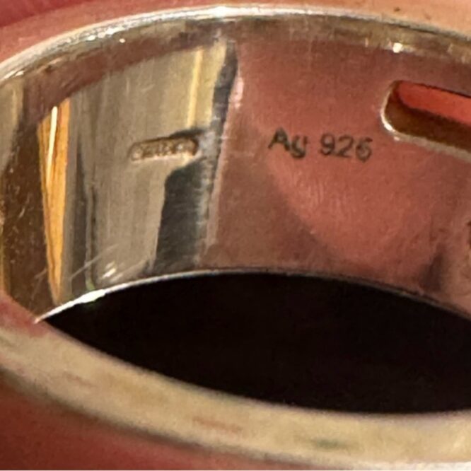 Gucci GG Silver 925 Logo Ring Size 5.25