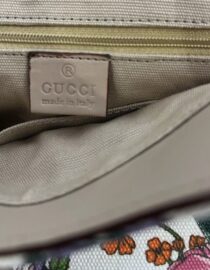 GUCCI Floral Bamboo Handle Multicolor Canvas Hand Bag Purse w Dust Bag PRISTINE