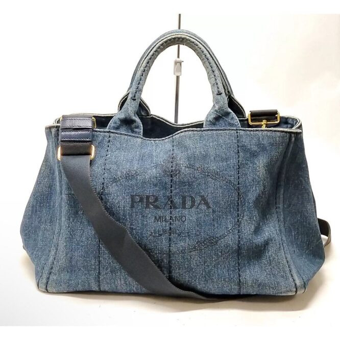 GM Prada Canapa Tote Bag with Cross Body Strap and COA