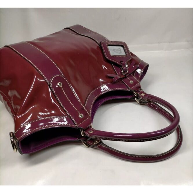 Gucci Tote Bag Bordeaux Enamel EUC