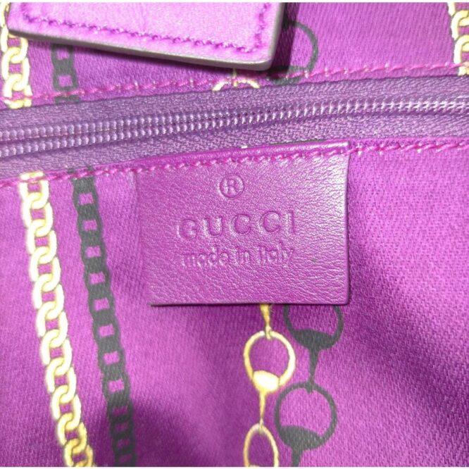 Gucci Tote Bag Bordeaux Enamel EUC