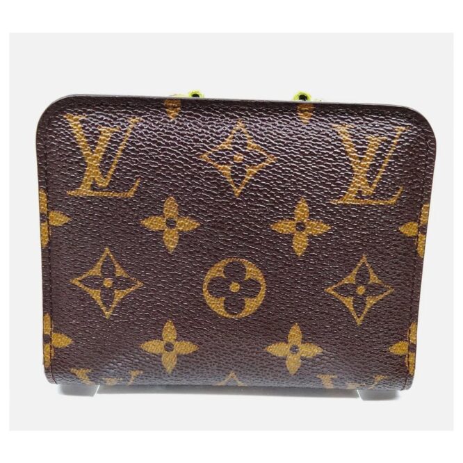 LOUIS VUITTONVert Monogram Canvas Fleuri Insolite PM Compact Wallet EUC