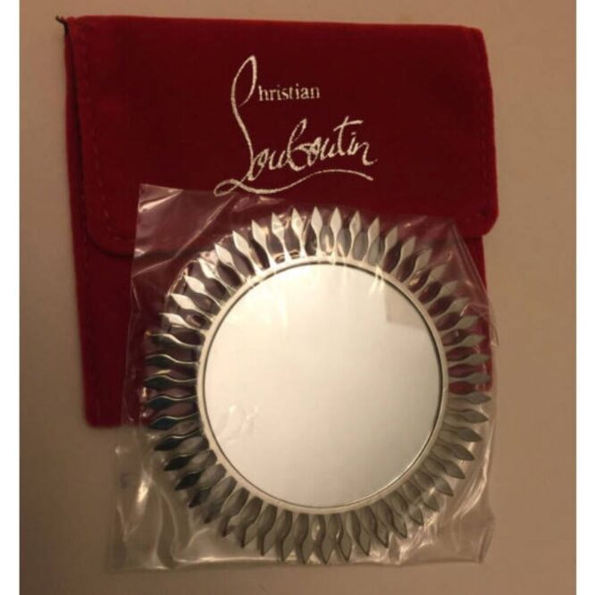 CHRISTIAN LOUBOUTIN SILVER SUN HAND RING MIRROR NEW0