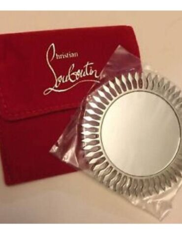 CHRISTIAN LOUBOUTIN SILVER SUN HAND RING MIRROR NEW0