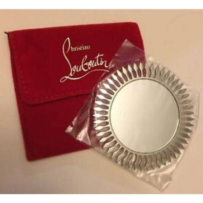 CHRISTIAN LOUBOUTIN SILVER SUN HAND RING MIRROR NEW0