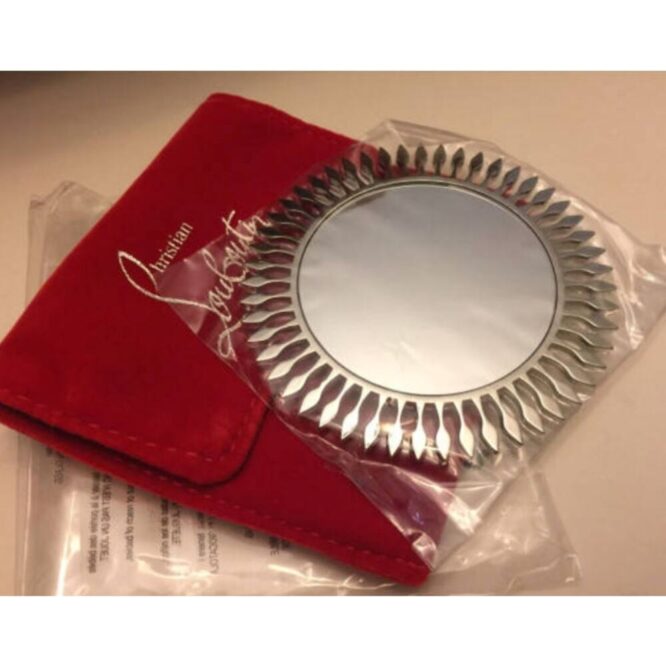 CHRISTIAN LOUBOUTIN SILVER SUN HAND RING MIRROR NEW0