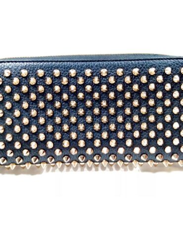 Christian Louboutin Long Black / Gold Pantone Spiked Wallet