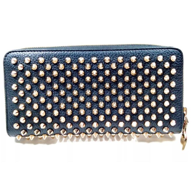 Christian Louboutin Long Black / Gold Pantone Spiked Wallet