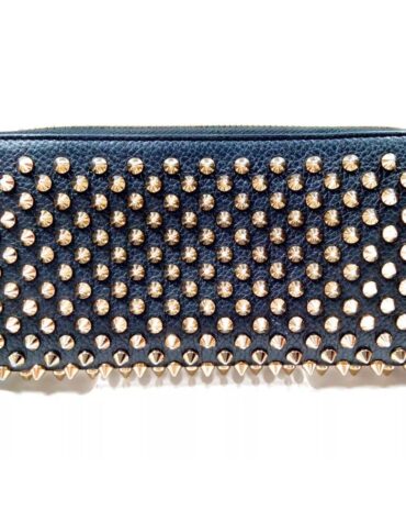 Christian Louboutin Long Black / Gold Pantone Spiked Wallet