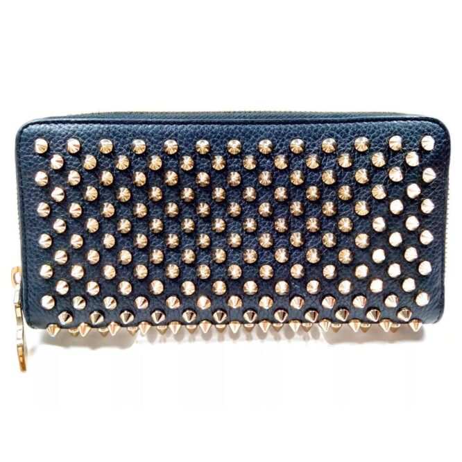 Christian Louboutin Long Black / Gold Pantone Spiked Wallet