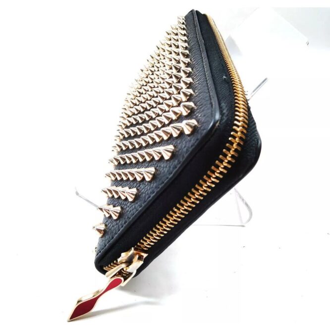 Christian Louboutin Long Black / Gold Pantone Spiked Wallet