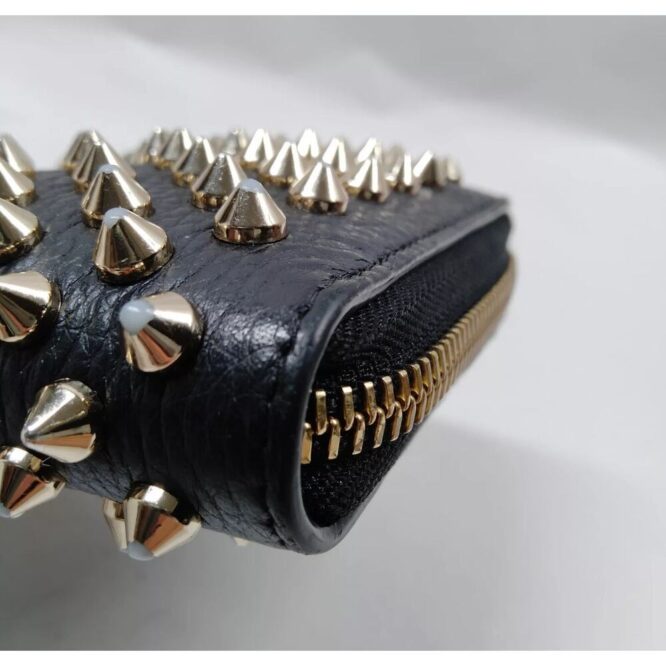 Christian Louboutin Long Black / Gold Pantone Spiked Wallet