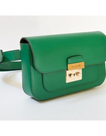 Michael Kors Sloan Editor Small Flap Belt Bag Clutch Green FULL INCLUSION