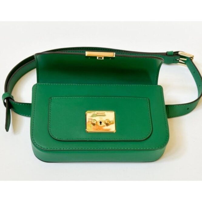 Michael Kors Sloan Editor Small Flap Belt Bag Clutch Green FULL INCLUSION