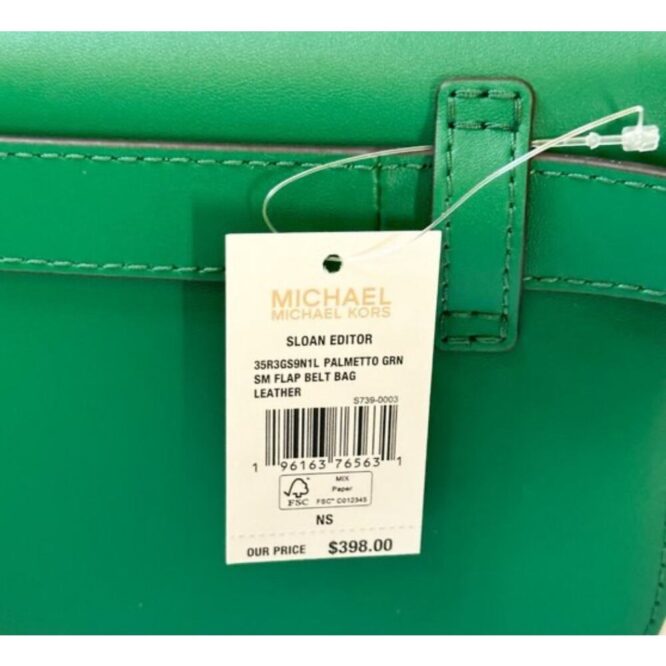 Michael Kors Sloan Editor Small Flap Belt Bag Clutch Green FULL INCLUSION