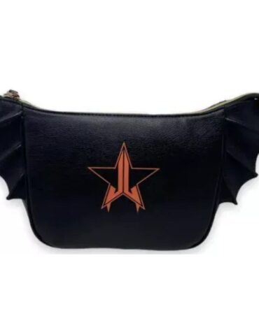 JEFFREE STAR Black Bat Wing Full Zip Makeup Bag Halloween Inspired Cosmetic Bag