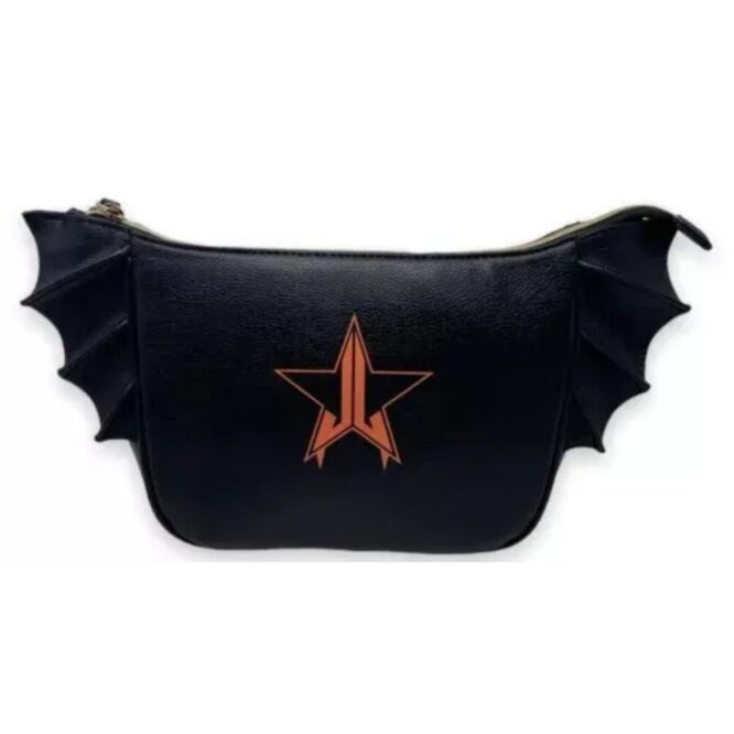 JEFFREE STAR Black Bat Wing Full Zip Makeup Bag Halloween Inspired Cosmetic Bag