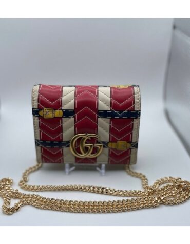 RARE GUCCI Marmont Trompe l'oeil Printed Leather Card Case Wallet