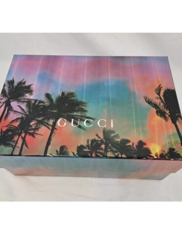 AUTHENTIC GUCCI Empty Gift Box Hologram Blue Pink Palm Trees