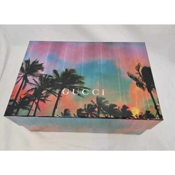 AUTHENTIC GUCCI Empty Gift Box Hologram Blue Pink Palm Trees