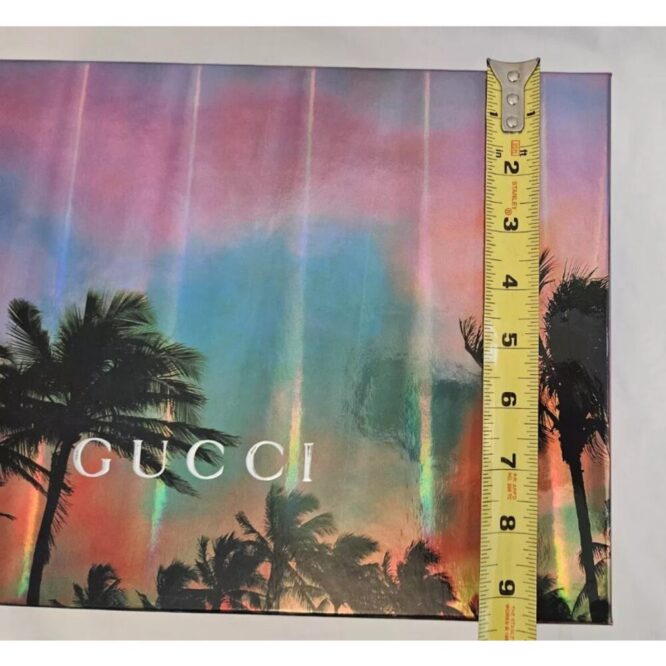 AUTHENTIC GUCCI Empty Gift Box Hologram Blue Pink Palm Trees