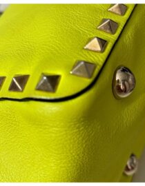 VALENTINO GARAVANI Vitello Medium Rockstud Tote Yellow Fluo
