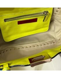 VALENTINO GARAVANI Vitello Medium Rockstud Tote Yellow Fluo