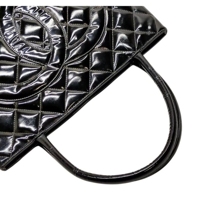 Chanel Black Enamel Tote EUC
