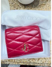 RARE JIMMY CHOO FARONE RASPBERRY CARD WALLET FULL INCLUSION